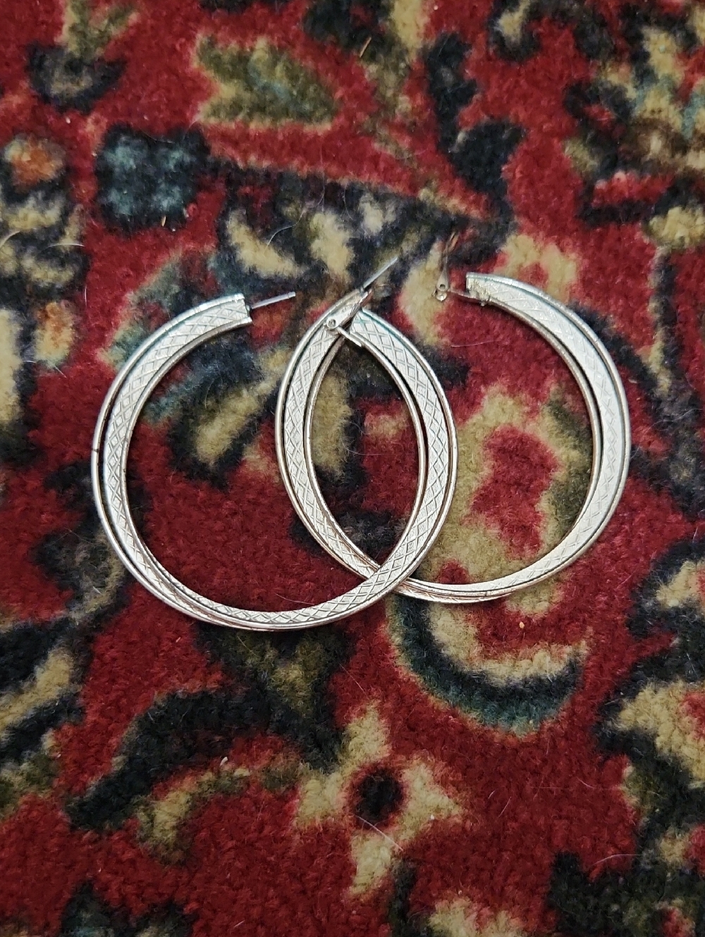 Free People Rose Gold Tone Textured Hoop Earrings - Women Jewelry